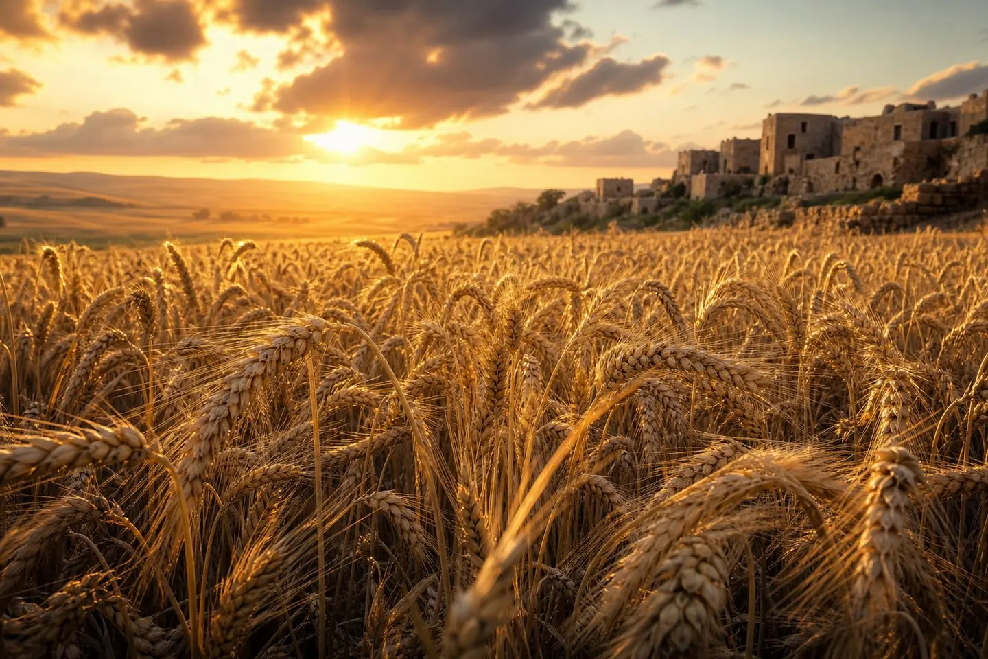 Parable of the Sower good ground: an abundant golden wheat harvest a hundredfold