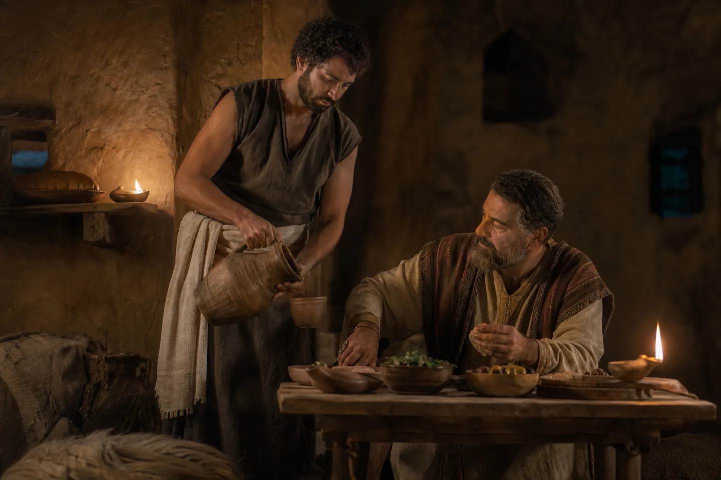 Parable of the perfect servant: a servant serves his master before eating, Luke 17:7-10