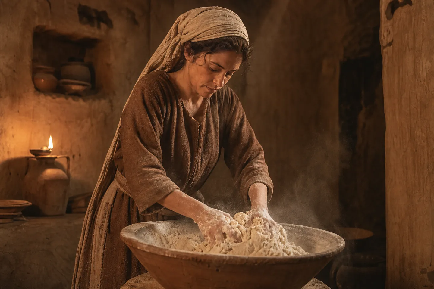Why Jesus taught in parables: a woman hiding leaven in three measures of meal